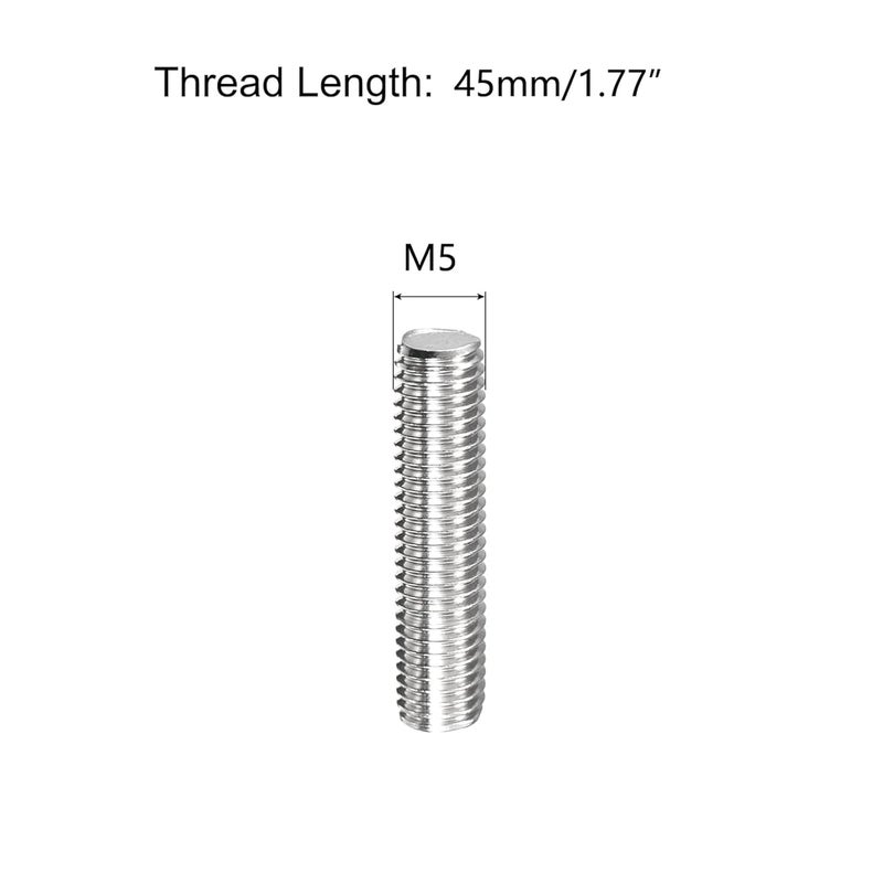 TOP-VIGOR 20Pcs M5-0.8 x 45mm Length Fully Threaded Rod, 304 Stainless Steel Right Hand Threaded Rods, Fully Studding Rod Bar for Anchor Bolts, Clamps, Hangers and U-Bolts - Image 2